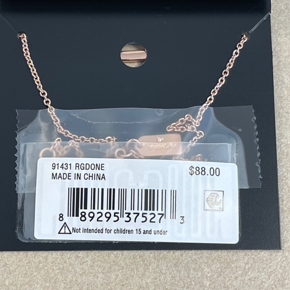 COACH Signature C Pave Bar Necklace - Rose Gold - NWT - Picture 3 of 3